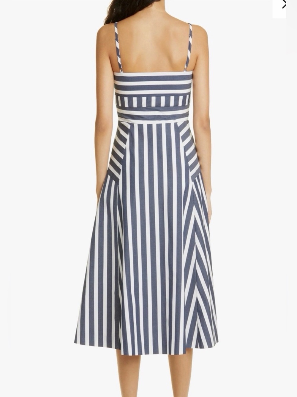 VERONICA BEARD Blige Striped Cotton-Blend Poplin Midi Dress - Picture 4 of 5